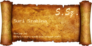 Suri Szabina névjegykártya